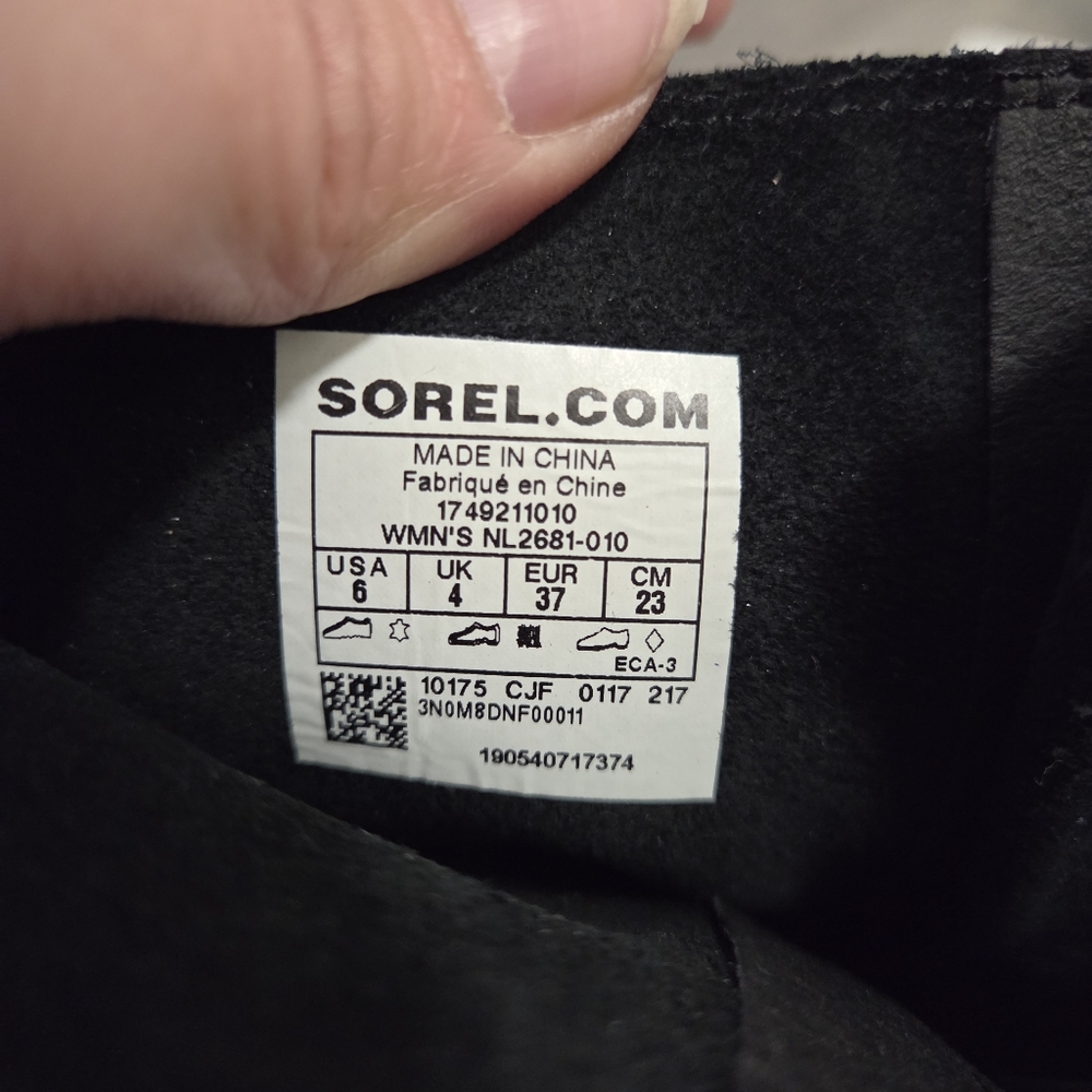 Sorel Black Suede Knee-High Block Heel Boots - Picture 9 of 9